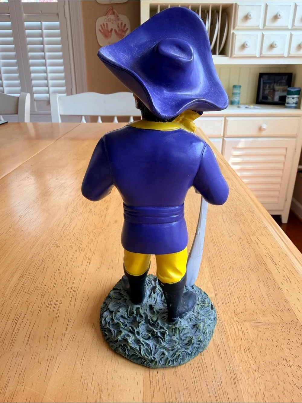 ECU Pee Dee Pirate Mascot Statue - Purple and Gold